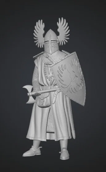 Mô hình 3D Hoàng tử Croatia Mladen II Šubić - Tượng Hiệp sĩ Trung cổ - Image 1