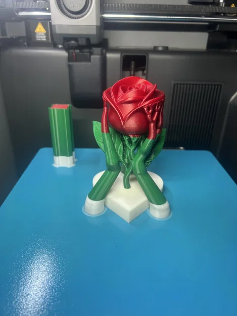 Mô hình hoa hồng 3D trên đế để bàn - Dễ in, chỉ 3 lần đổi màu - Image 3