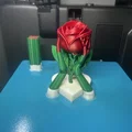 Mô hình hoa hồng 3D trên đế để bàn - Dễ in, chỉ 3 lần đổi màu - Thumbnail 3