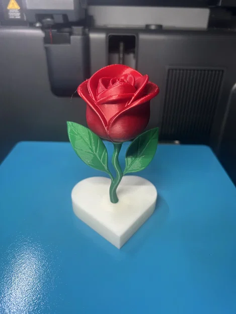 Mô hình hoa hồng 3D trên đế để bàn - Dễ in, chỉ 3 lần đổi màu - Image 4