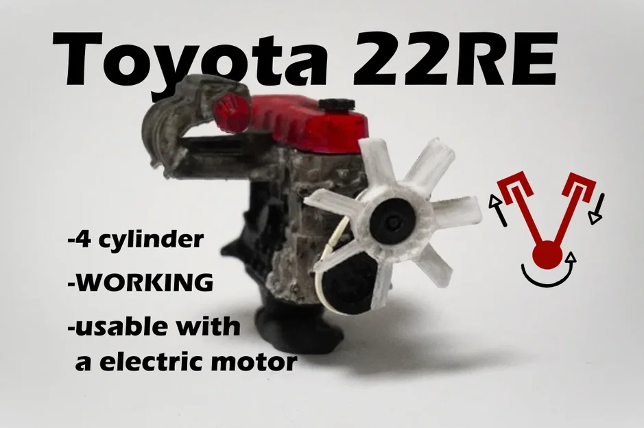 Mô hình động cơ MINI Toyota 4 xi-lanh 22RE, Phiên bản thu nhỏ hoạt động được - Image 2