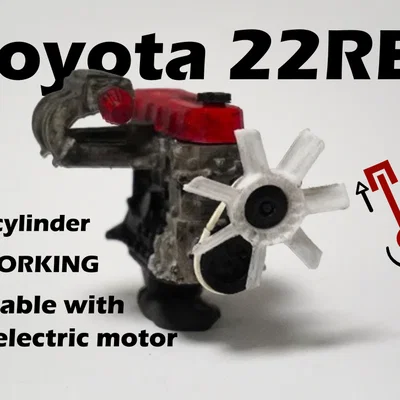 Mô hình động cơ MINI Toyota 4 xi-lanh 22RE, Phiên bản thu nhỏ hoạt động được
