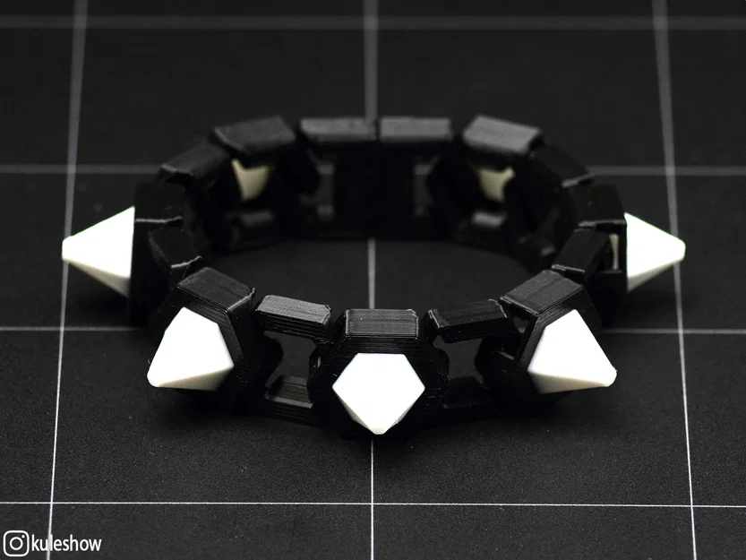 Vòng tay Spiked Hexachain phong cách với khóa nam châm in 3D - Image 2