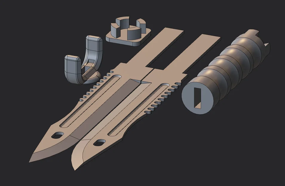 Mô hình dao chiến thuật in 3D (Tactical Knife) đơn giản, không cần support - Image 2