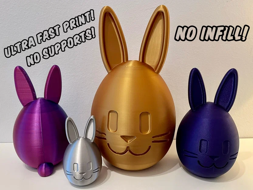 Trang trí trứng thỏ Phục sinh (KHÔNG INFILL - không cần support) - Image 1