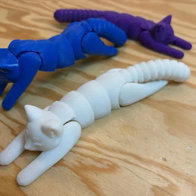 Mô hình mèo khớp nối linh hoạt (Articulated Cat) in nhựa ABS