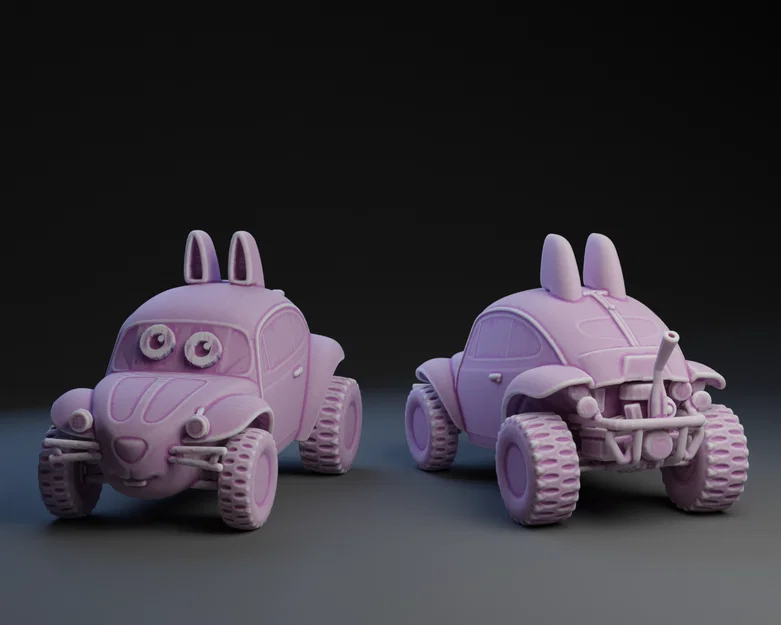 Mô hình 3D xe Easter Buggy phong cách Pixar đáng yêu để in - Image 1