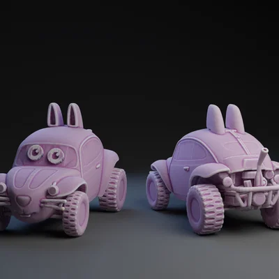 Mô hình 3D xe Easter Buggy phong cách Pixar đáng yêu để in