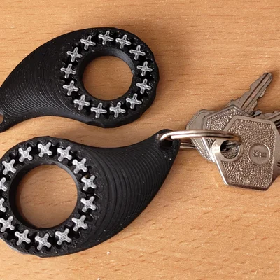 Móc khóa bánh răng spinner (fidget gear keychain spinner)