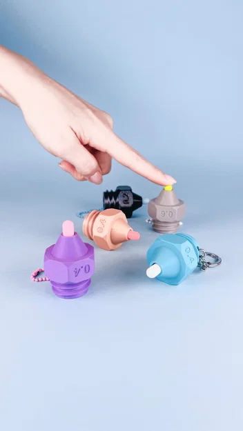 Móc khóa Clicker Nozzle 3D - Phiên bản 0.2mm, 0.4mm, 0.6mm siêu vui nhộn - Image 8