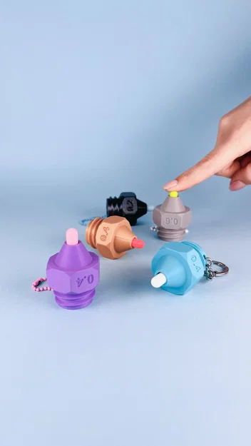 Móc khóa Clicker Nozzle 3D - Phiên bản 0.2mm, 0.4mm, 0.6mm siêu vui nhộn - Image 10