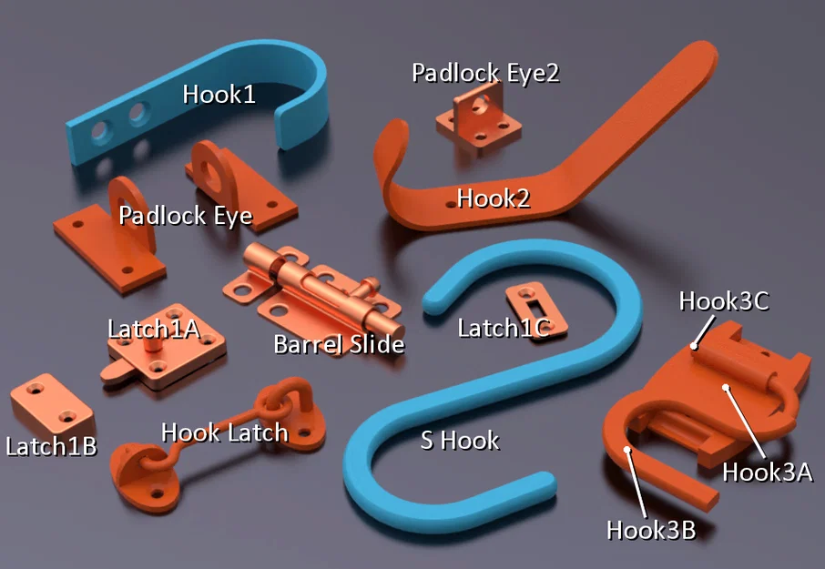 STL Hardware Parts - Bộ sưu tập móc và chốt cài - Image 4