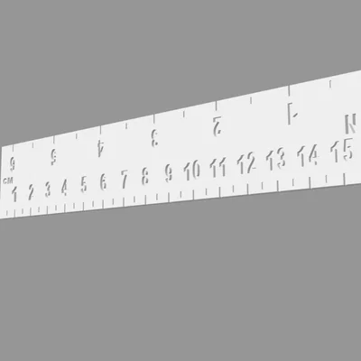 Thước kẻ 3D cổ điển 3mm - Hỗ trợ đo đơn vị cm và inch tiện lợi