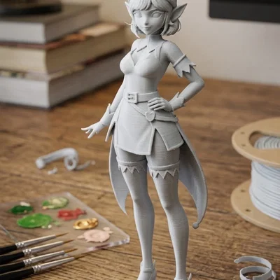 Mô hình 3D nữ yêu tinh phong cách anime đón Giáng sinh siêu xinh