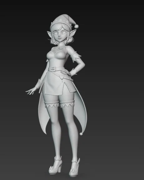 Mô hình 3D nữ yêu tinh phong cách anime đón Giáng sinh siêu xinh - Image 2