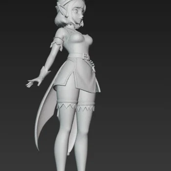 Mô hình 3D nữ yêu tinh phong cách anime đón Giáng sinh siêu xinh