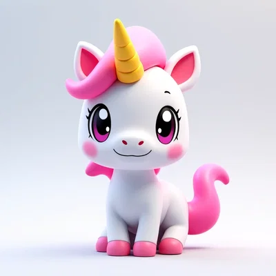 Mô hình chú Kỳ lân Unicorn đáng yêu in 3D trang trí bàn học