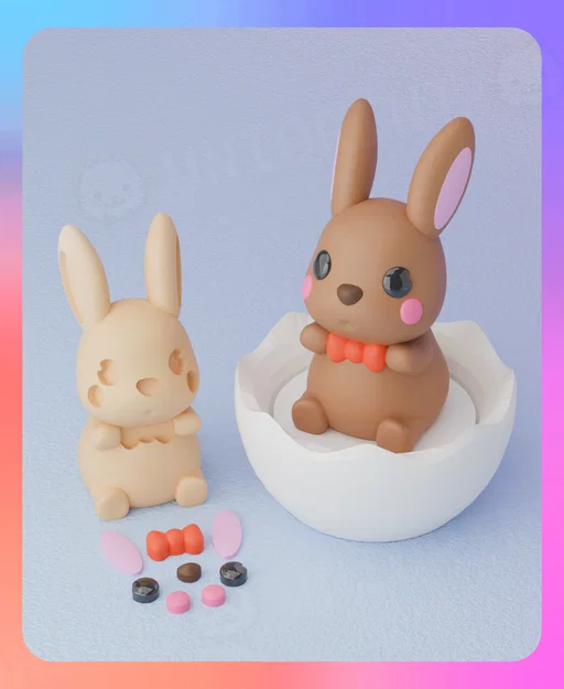 Mô hình Easter Bunny Clicker & Keychain (Phiên bản tách rời) - Image 1
