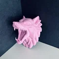 Móc treo chìa khóa kiêm vật phẩm trang trí tường hình đầu sói 3D - Thumbnail 4