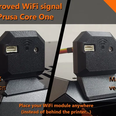 Cải thiện sóng Wi-Fi cho Prusa Core One: Nắp lưng kèm chân đế hoặc nam châm