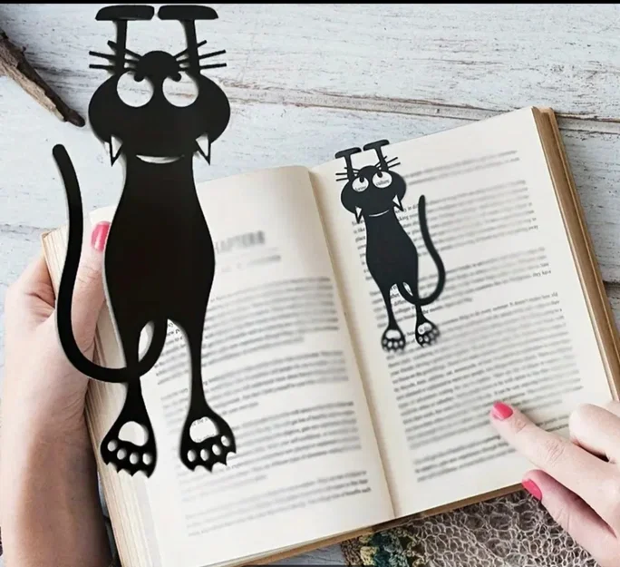 Mẫu in 3D kẹp sách hình chú mèo dễ thương (Cat Bookmark) - Image 1
