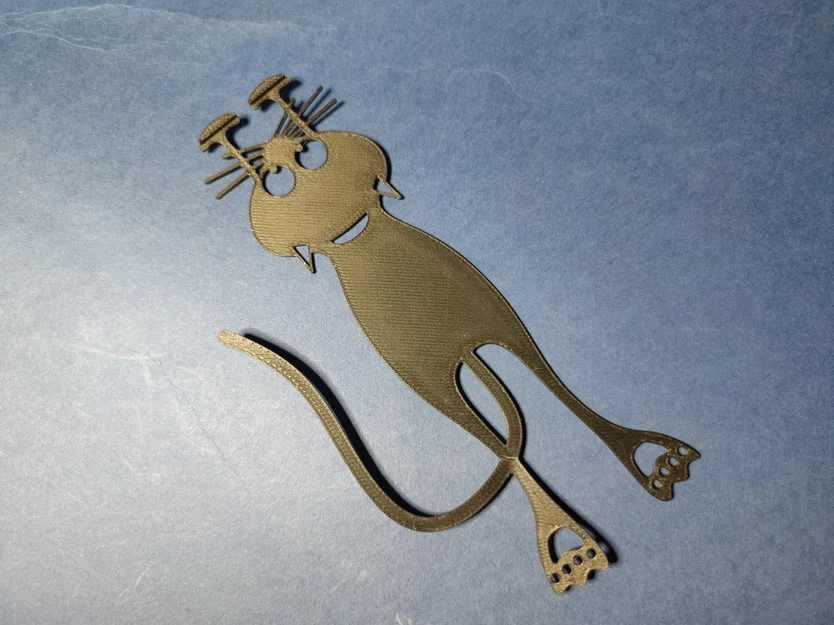 Mẫu in 3D kẹp sách hình chú mèo dễ thương (Cat Bookmark) - Image 2