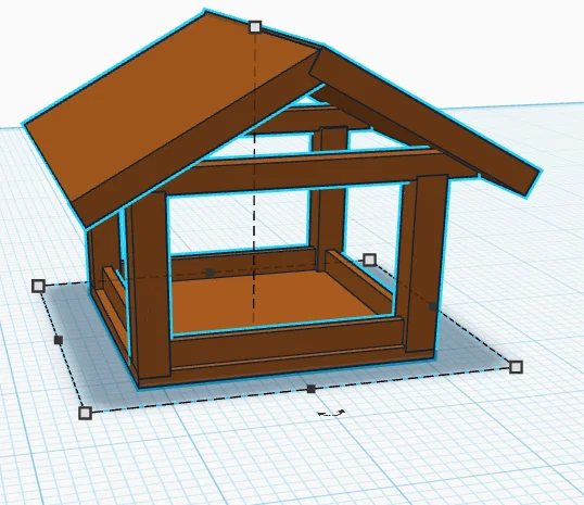 Mẫu máng ăn cho chim (Bird Feeder) thiết kế nhà gỗ 3D - Image 1