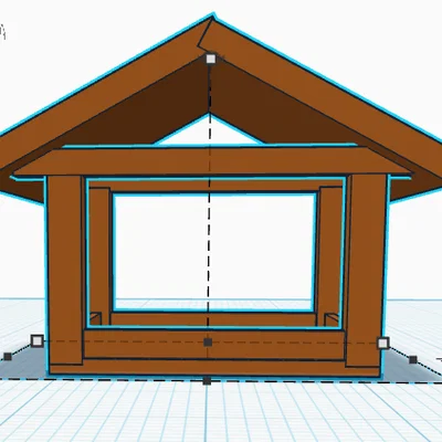 Mẫu máng ăn cho chim (Bird Feeder) thiết kế nhà gỗ 3D