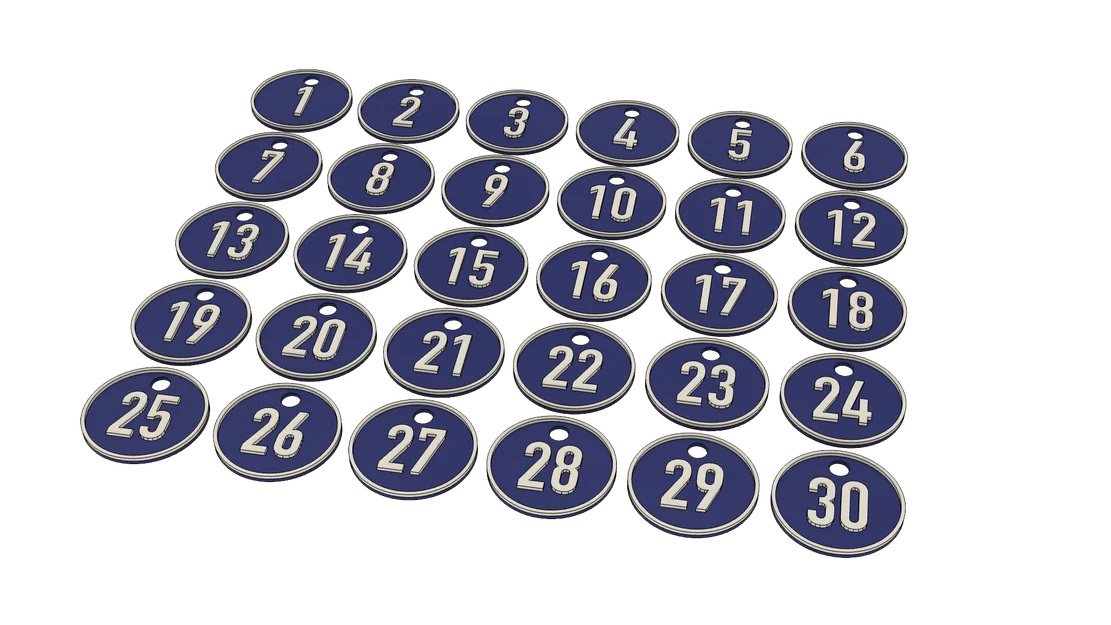 Bộ móc khóa đánh số từ 1 đến 300 và tag trống - Image 1