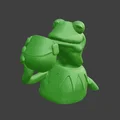 Mô hình 3D Kermit đang nhâm nhi tách trà - Phiên bản tối giản độc đáo - Thumbnail 1