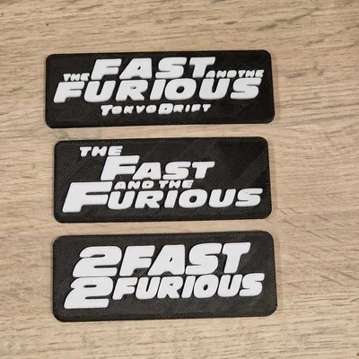 Bộ sưu tập bảng tên 3D Fast and Furious trang trí xe mô hình diecast