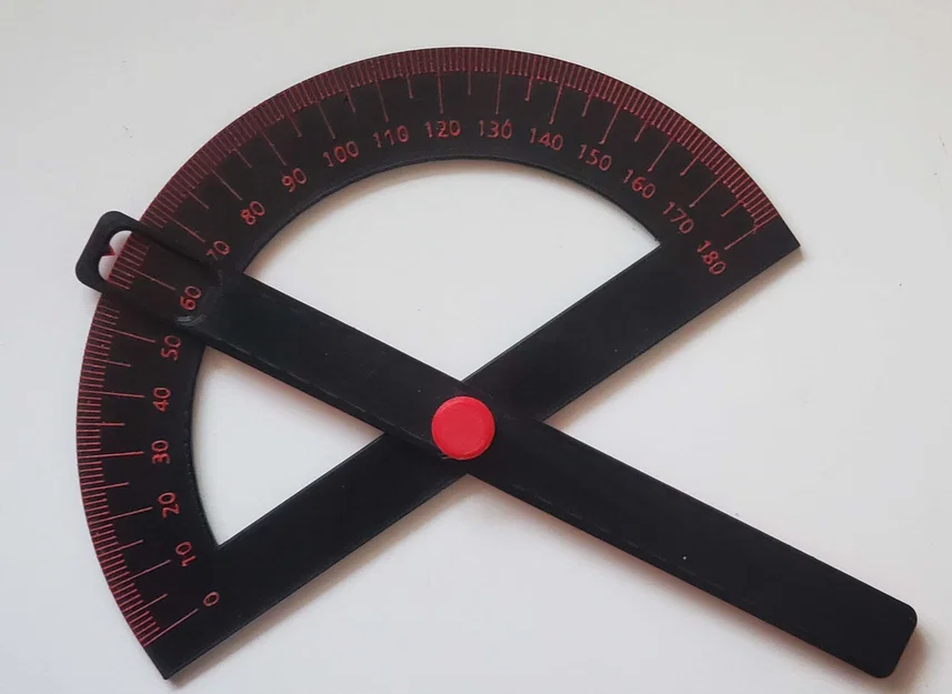 Thước đo góc / Goniometer in 3D với số nổi, không cần support - Image 1
