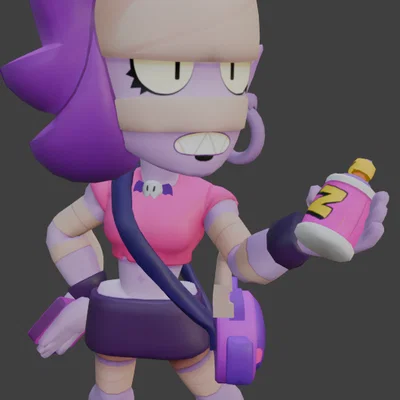 Mô hình 3D Emz - Nhân vật cá tính từ Brawl Stars