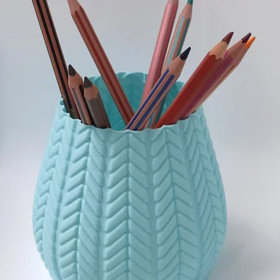 Ống cắm bút họa tiết đan len 3D in nhanh cực đẹp