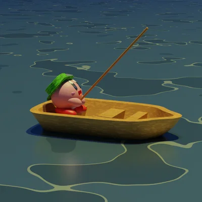 Mô hình Kirby câu cá - Đế cắm nhang