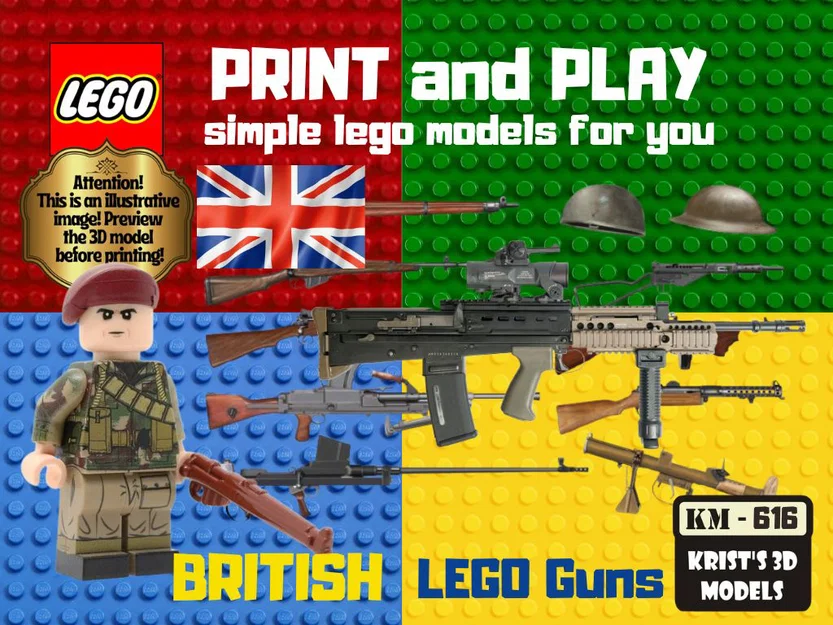 Bộ sưu tập mô hình súng quân đội Anh cho minifigure LEGO cực chất - Image 1