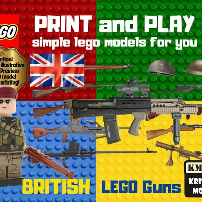 Bộ sưu tập mô hình súng quân đội Anh cho minifigure LEGO cực chất