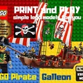 Mô hình tàu hải tặc phong cách LEGO (LEGO Pirate Galleon) in 3D - Thumbnail 1