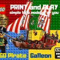 Mô hình tàu hải tặc phong cách LEGO (LEGO Pirate Galleon) in 3D - Thumbnail 2