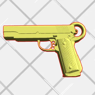 Móc khóa mô hình súng M1911 in 3D độc đáo