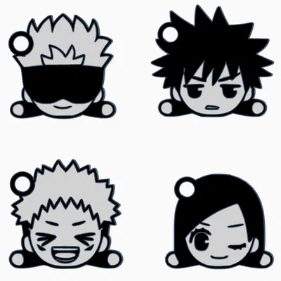 Bộ sưu tập móc khóa Jujutsu Kaisen chibi in 3D dễ thương