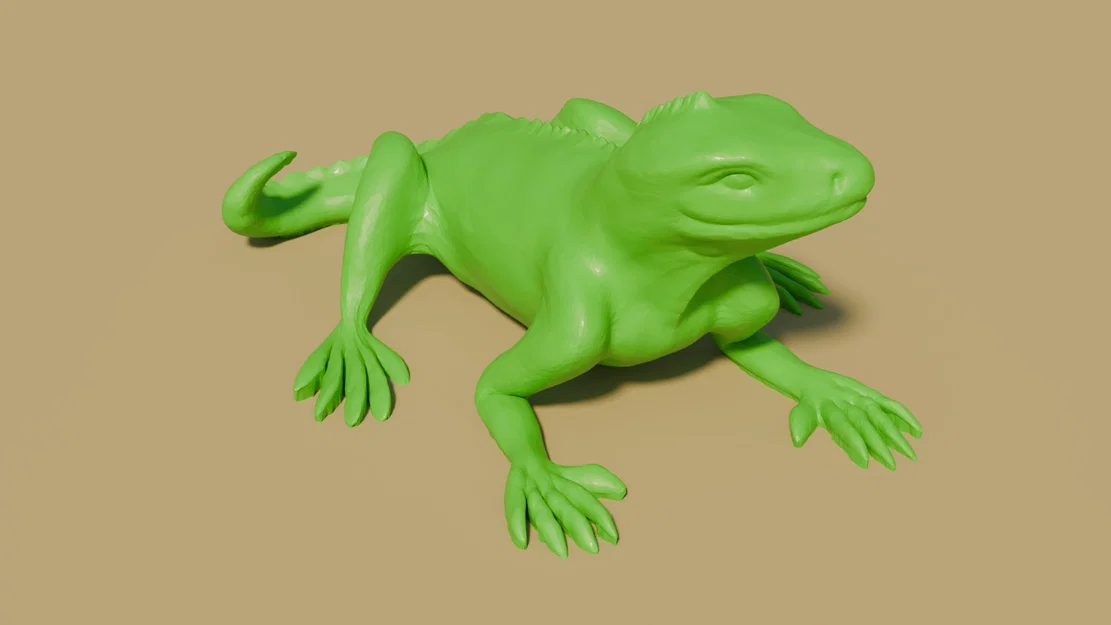 Mô hình 3D chú cự đà (Iguana) đẹp mắt, không cần support - Image 1