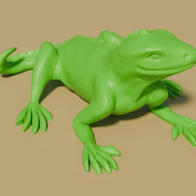 Mô hình 3D chú cự đà (Iguana) đẹp mắt, không cần support