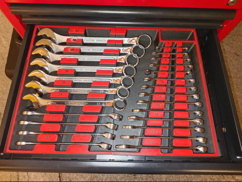 Giá treo cờ-lê chuẩn Gridfinity cho bộ 6-32mm (BGS) - Image 1