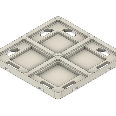 Gridfinity Refined Baseplate tối giản + Miếng đệm (File Fusion360/STEP)