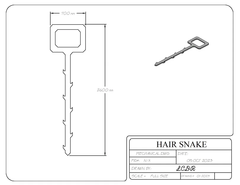 Dụng cụ thông cống dạng rắn (Hair Drain Snake) - Image 1