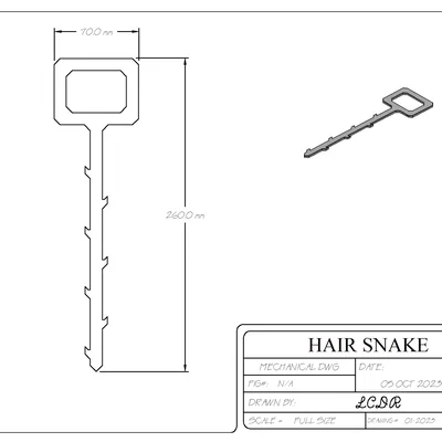 Dụng cụ thông cống dạng rắn (Hair Drain Snake)