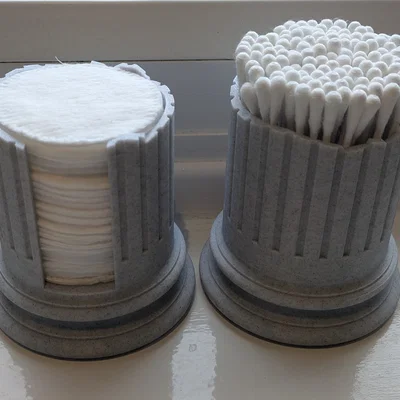 Ống Đựng Bông Tẩy Trang & Tăm Bông Hình Cột La Mã Cổ Đại