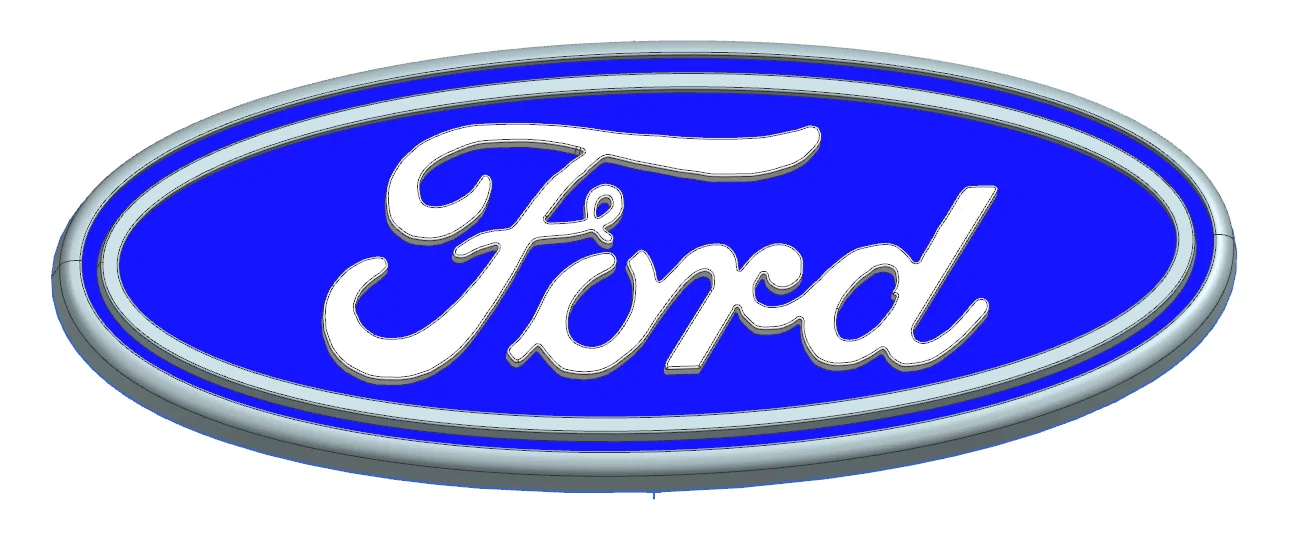 Mô hình logo Ford in 3D sắc nét: Hướng dẫn in chi tiết cho mọi dòng máy - Image 1
