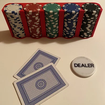Khay đựng chip Poker 5 ngăn in 3D gọn gàng, tiện lợi